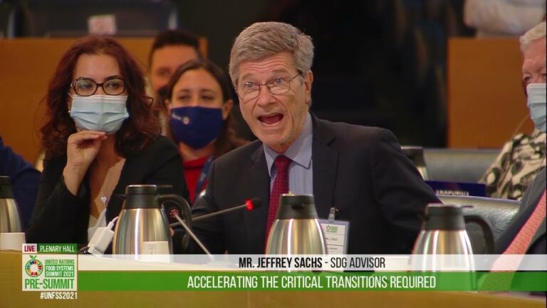 Jeffrey Sachs’ speech at the UN Food Systems Pre-Summit